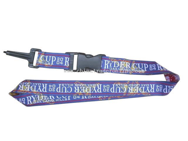 one side and four colour woven lanyard from China