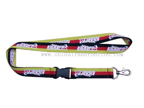 one side and four colours Silk screen printing lanyard from China