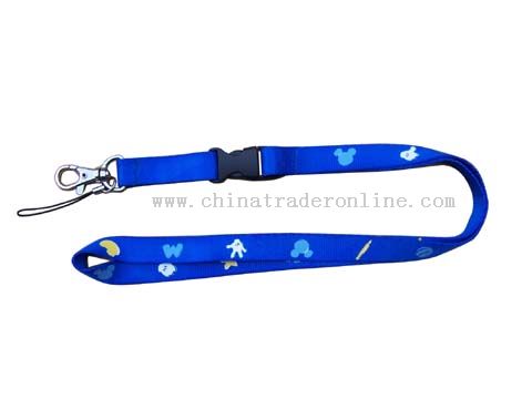 one side and three colours nylon lanyard