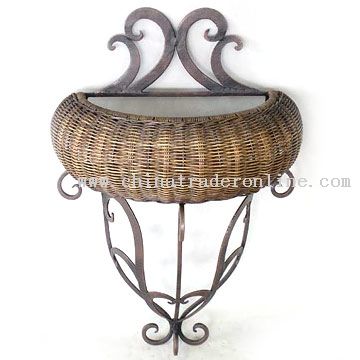 Iron, Rattan Wall Decor