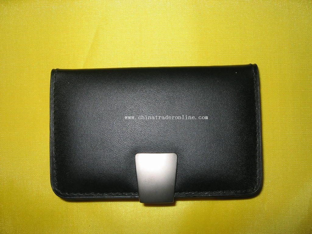 Black leather/synthetic leather card holder from China