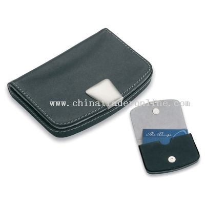 Business Card Holder in Nappa with modern white stitching