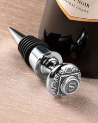 Monogrammed Silver-Plated Bottle Stopper