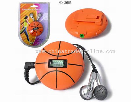 Basketball-shaped Pedometer with Radio