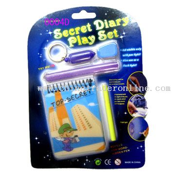 Invisible Ink Pen and Diary Play Set from China