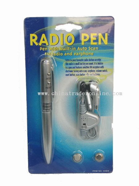 FM  radio PEN  with ON/OFF earphone and battery