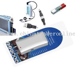 Emergency battery and charger for mobile phones and MP3 players from China