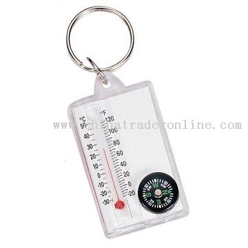Key Ring with Thermometer and Compass