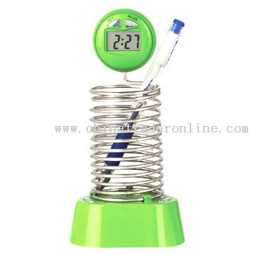 Pen Holder with Digital Radio Clock from China