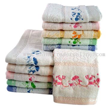 Velvet/Velour Jacquard Towel with Applique And Embroidery