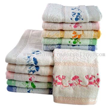 Velvet/Velour Jacquard Towel with Applique And Embroidery from China