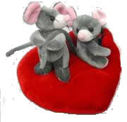 couple mouse on red heart from China