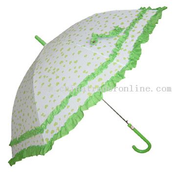 Stick Umbrella with Double Frill