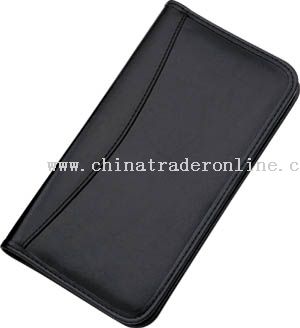 Leather or synthetic leather material card book with plastic binder