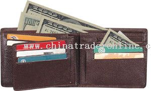 Leather wallet in brown color from China