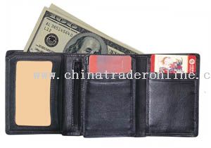 Nappa leather  three fold wallet