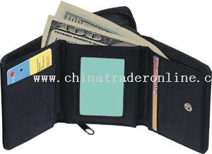 Three fold leather wallet from China
