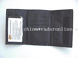 Three fold micro fiber material wallet.