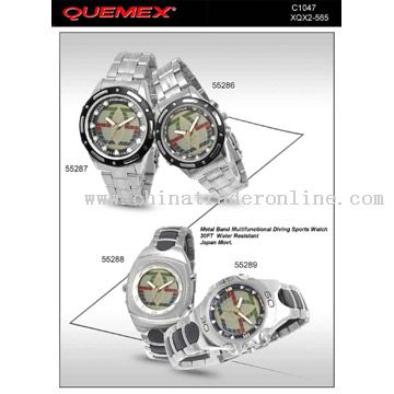 Metal and PU Band Watch