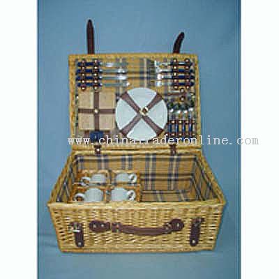 Willow picnic basket for 4 persons from China