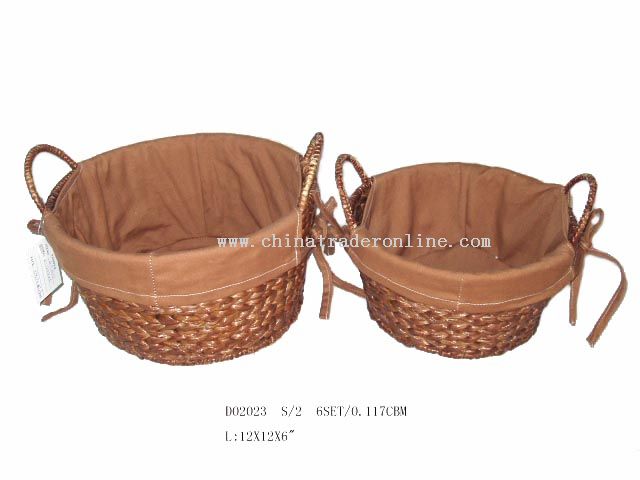 Round banana leaf basket s/2