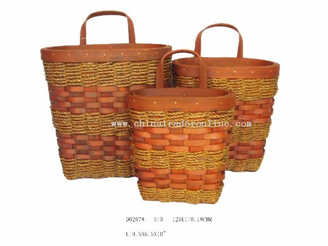 Sea Grass Wall basket s/3 from China