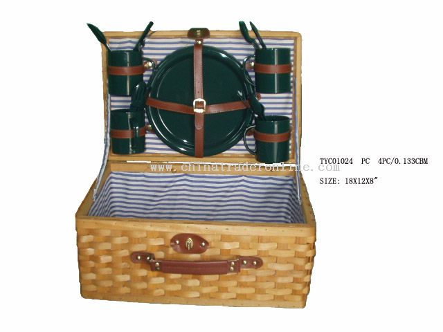 Wood Picnic Basket