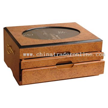 Transparent Tri-Drawer Wooden Box