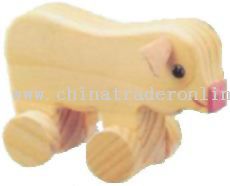 Wooden PIG ON ROLL Toys