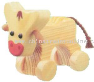 Wooden COW ON ROLL Toys from China