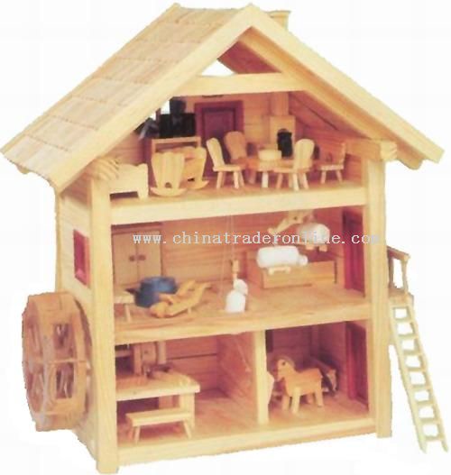 Wooden HOUSE W/MILL from China