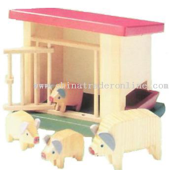Wooden PIG STABLE Toys
