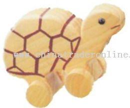 Wooden TURTLE ON ROLL Toys