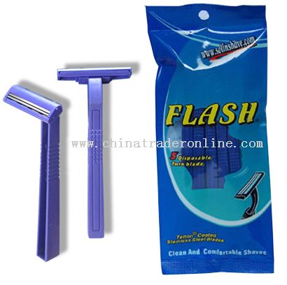 Stainless steel twin blade Flash Polybag Razors from China