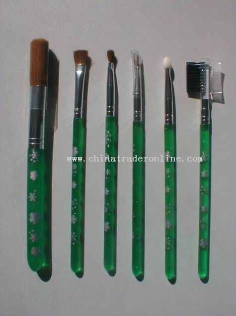 6pc Cosmetic Brushes With Transparent Handle from China