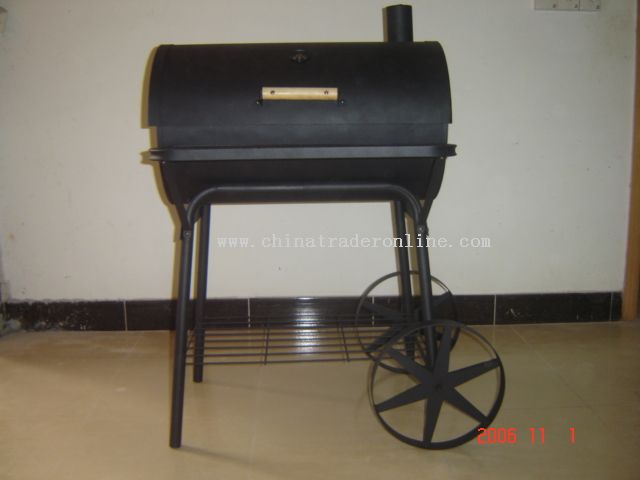 Round barrel charcoal stove