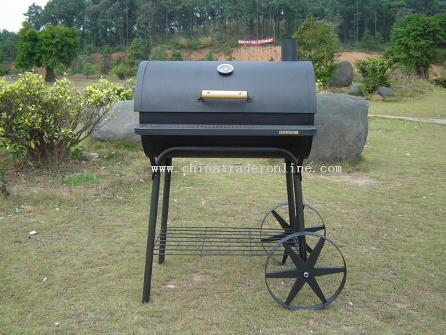 Round barrel charcoal stove