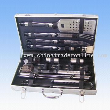 21-piece Stainless Steel Barbecue Tool Set Packed from China