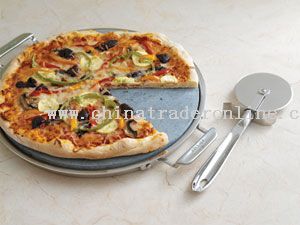 Pizza Stone with Stainless Steel Tray (14-in.) from China