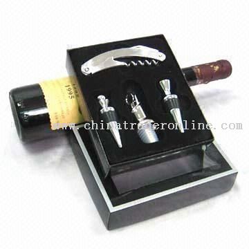 Bar Sets with Corkscrew Wine Stopper and Wine Bottle Funnel