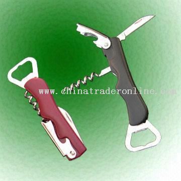 Sport ABS Handle Wine Opener with Knife and Corkscrew from China