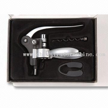 Zinc Alloy Corkscrew with Foil Cutter and Spare Screw in Gift Box