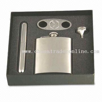 Hip Flask Set with Stainless Steel Funnel