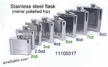 STAINLESS STEEL MIRROR POLISHED HIP FLASK