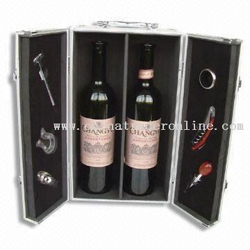 Six-piece Deluxe Wine Set with Aluminum Case and Thermometer from China