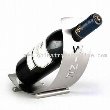 Stainless Steel Wine Holder with Brushed Finish