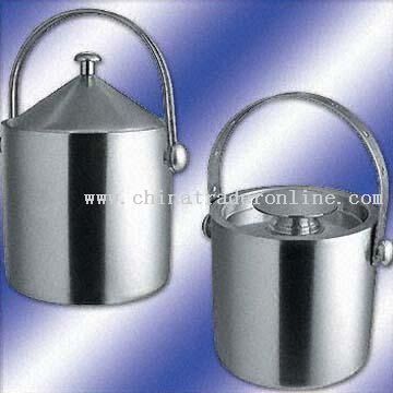 Double-Walled Ice Bucket w/ Different Handles and Lids for Selection