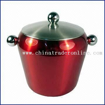 Stainless Steel Ice Bucket with Single-wall and Lid from China