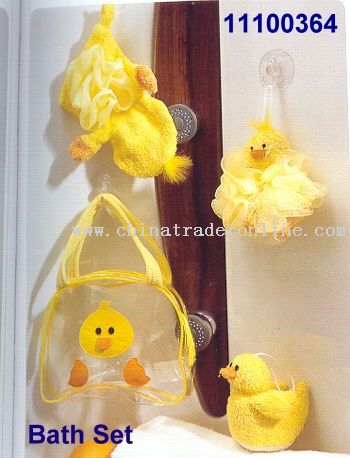 3PCS BATHROOM SET IN CLEAR FUNNY BAG