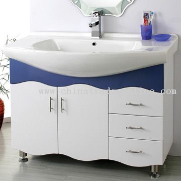 PVC Laminated Sheet Cabinet Ceramic Basin